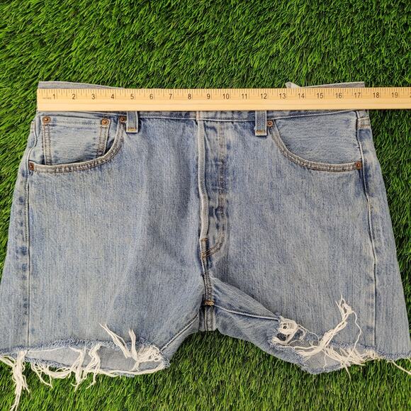 LEVIS Cut-Off Jeans Shorts Womens 14 34x5 High-Waist Jorts - Picture 7 of 13